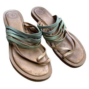 Anthropologie Gee WaWa Flip Flops Strappy Leather Sandals Boho Women’s Size 8